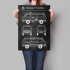 VW T3 Westfalia Joker Car Poster Retro Patent Blueprint Art Print - Picture 1 of 5