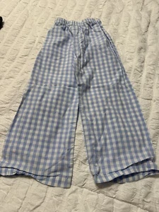 Boutique Pants Blue Plaid Boys Girls 5 GUC Dress pants - Picture 1 of 3