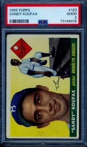1955 Topps #123 Sandy Koufax PSA 2 BUONO *Brooklyn Dodgers* - Foto 1 di 2