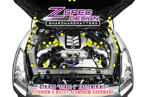 ZSPEC "Stage 1" Dress-Up Fastener Kit for '09-23 GTR (R35), Titanium & Billet - Picture 1 of 32