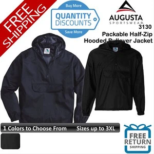 🔥 Augusta Sportswear Packable Half-Zip Hooded Pullover Jacket Up To 3XL 3130 - Picture 1 of 4