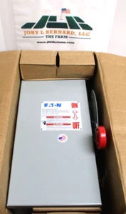 EATON , DH221NDK , HEAVY DUTY SAFETY SWITCH , 30-AMP , 240-VOLT , SURPLUS - Picture 1 of 3