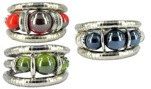 3 x Adjustable Womens Chunky Ball Twist Bracelets as shown - Picture 1 of 4