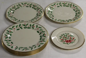 6 Lenox China Dimension Collection Gold Holiday Dinner Plates 10 3/4" & Bonus - Picture 1 of 5