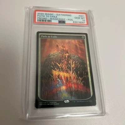 MTG Path to Exile Foil Textless PSA10 MagicFest 2020 Promo EN GEM Mint - Image 1 of 3