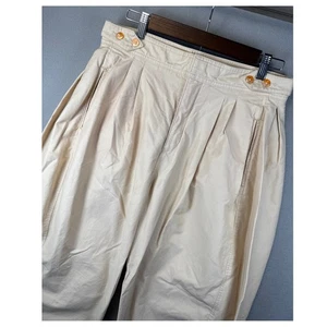 Maeve Anthropologie High Waist Colette Wide Leg Barrel Pants Cream Size 8 Boho - Picture 1 of 13