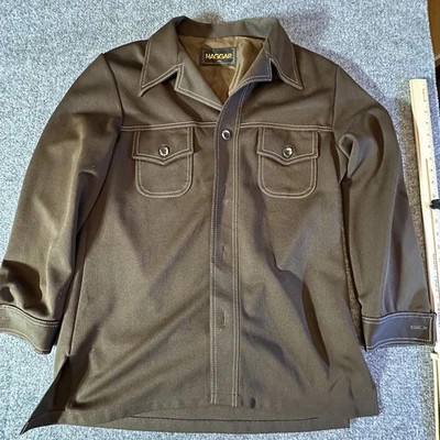 Chaqueta Camisa Haggar Para Hombre Marrón Con Botones - Talla 42L Foto 1 de 4