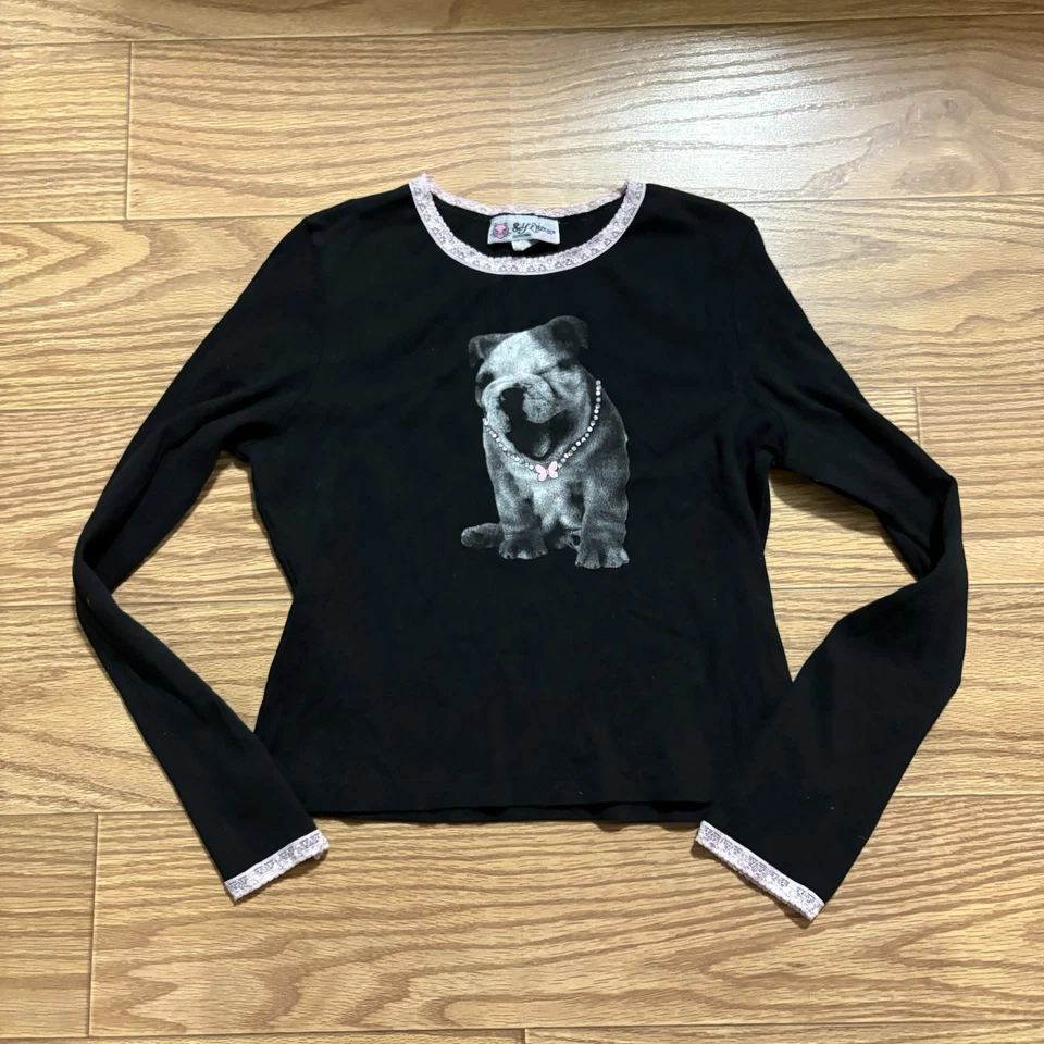 Camisa Bulldog Inglés Autoestima Años 2000 Y2K Niñas Jóvenes XL Foto 1 de 4