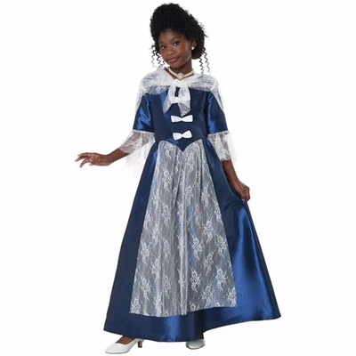 Disfraz Azul Período Colonial Histórico Victoriano Regencia Niño Niñas Foto 1 de 4