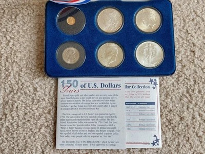 150 Years of U.S. Dollars- Gold and Silver Dollar Coins Collection in Box w/ COA - Image 1 of 4