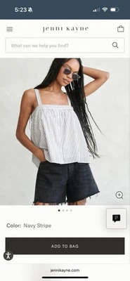 Jenni Kayne Button Tank Navy Stripe, Size M — 第 1/4 张图片