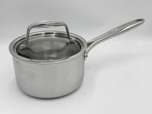 Pampered Chef 2 QT (1.9 L) Stainless Steel Sauce Pan Pot w/ Glass Lid - Picture 1 of 8
