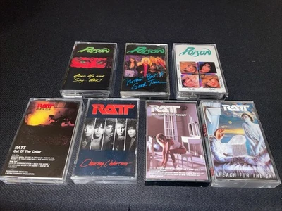 RATT POISON 7 cassette metal lot Out of Cellar Reach Sky Invasion Privacy Dancin - Image 1 of 4