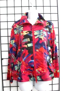 CLARA SUN WOO 🔥 SIZE LARGE / 42" BUST MAX==BOLD FLORAL SEQUIN / FULL ZIP JACKET - Picture 1 of 9