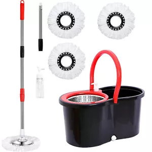 360° Spin Mop and Bucket w/wringer Set +3 Microfiber Refills Floor Cleaning - Bild 1 von 6