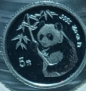 1995 CHINA 1/20oz Platinum Panda 5 Yuan Coin RARE - Picture 1 of 4