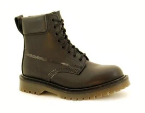 Solovair NPS Shoes Made in England 7 Loch Black Greasy Padded Collar Boot Ben - Picture 1 of 2