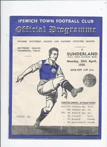 Ipswich Town v Sunderland 25 April 1938 Friendly - Picture 1 of 3