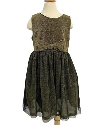 Vestido POPATU Niñas Sin Mangas Tul Brillo Dorado Sin Mangas Talla 8 Foto 1 de 4