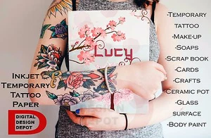 Temporary Tattoo Body Art Decal Paper Inkjet Printer 8.5 x 11 - 10 Sheets - Picture 1 of 1