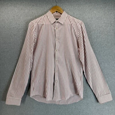 Gucci Men White Red Stripe Button Front Shirt Skinny Fit Office Size 42 / 16 1/2 - Image 1 of 4