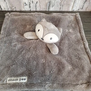 Manta de seguridad para bebé Chick Pea Raccoon Lovey gris felpa gris polar 14" - Imagen 1 de 5