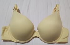 Victoria Secret Bra 38DD Lined Perfect Coverage Yellow Solid Floral Lace  Body by