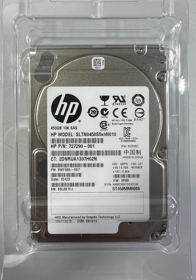 HP 450GB 10K SAS SLTN0450S5xnN010 727290-001 (BRAND NEW) - Image 1 of 3