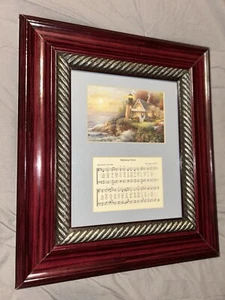 Vtg Amazing Grace Hymn Picture W/ Lighthouse Floral & Ocean Scene For The Wall - Picture 1 of 14