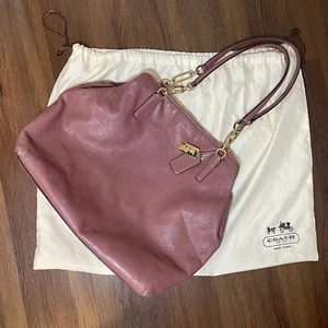 Large Vintage Coach Purse Madison Pebbled Leather Maroon Shoulder Bag - Picture 1 of 15