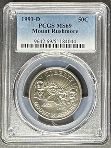 1991-D Mount Rushmore Half Dollar PCGS MS-69, Buy 3 Items, Get $5 Off! - Picture 1 of 2