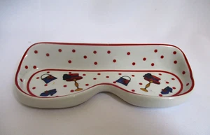 Red Hat Club Themed Ceramic Eyeglass Holder Storage Tray New - Picture 1 of 12