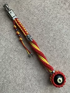 Motorcycle Biker * Short Paracord Get Back Whip * 17” Red Yellow GBW *Decoration - Picture 1 of 11