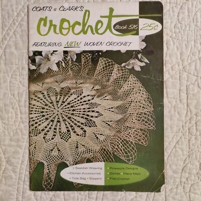 vintage 1968 Coats & Clarks Book No. 516 Doilies Knitting and Crochet patterns - Image 1 of 4