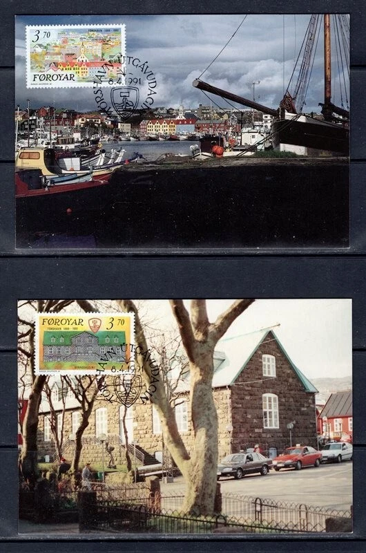Faroe 1991 boats , ships , architecture maximum cards set - Image 1 of 1