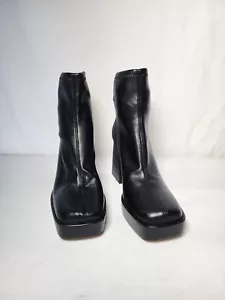 Zara Stivaletti da donna in pelle - Nero - Taglia 38 (US 7) - Foto 1 di 10
