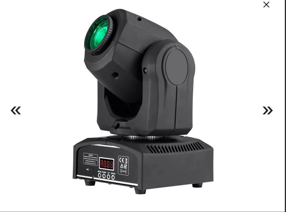 Monoprice Stage 30W LED DMX Spot Moving Head Stage Light with 7 Colors and Gobos - Image 1 of 4