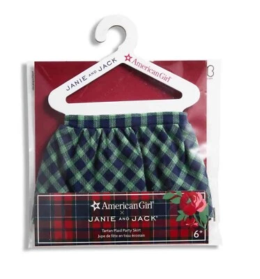 American Girl Janie and Jack Tartan Plaid Party Skirt Mix Piece Blue Green