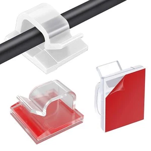 100pcs Mini Cord Clips Self Adhesive Cable Holder Car Wire Cord Organizer Clear - Picture 1 of 7
