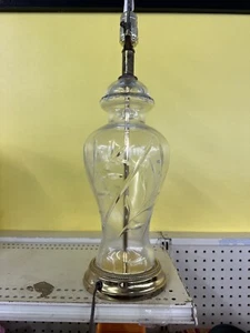Stunning VTG Hollywood Regency Cut Crystal Waterford Style Glass Table Lamp - Picture 1 of 2