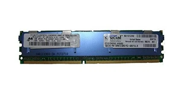 CT12872AF53E.18FB5D3 Crucial 1GB DDR2-533MHz PC2-4200F ECC Fully Buffered 240pin - Image 1 of 1