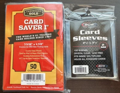 50 Cardboard Gold Card Saver 1 plus 100 BCW Sleeves PSA Quantity Discounts! - Image 1 of 4
