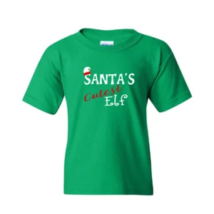 Weihnachtsmann süßeste Elfe T-Shirt Kinder Weihnachten Urlaub Kurzarm - Bild 1 von 21
