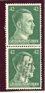 Locales 1945 Muehlberg Michel # 14 variedad, par de un sello sin sobreimpresión, MNH - Imagen 1 de 1