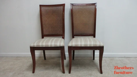 2 French Regency Cherry Cane Back Dining Room Side Chairs National Mount Airy B Cover