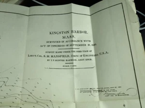 Vintage Map "Kingston Harbor, Mass. Surveyed in Accordance...1890" - Picture 1 of 1