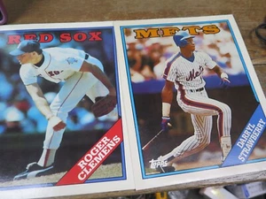 2 RARE - 1988 Topps Duo-Tang folders - New York Mets Red Sox Clemens Strawberry - Picture 1 of 7