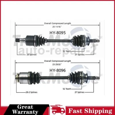 For 2003~2006 Hyundai Santa Fe TrakMotive Front Left Front Right CV Axle Shaft - Image 1 of 3