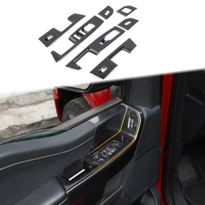 7PCS Carbon Fiber Window Lift Panel Switch Cover Trim For Ford F150 2021+ 4 Door - Picture 1 of 13