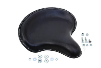 Black Leather Solo Seat fits Harley Davidson Foto 1 de 4
